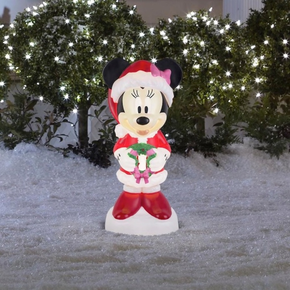 Lighted Christmas Minnie Yard Sculpture